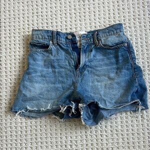 BDG Blue Jean Shorts with Frayed Hems